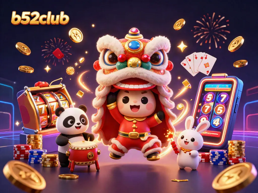 Engage with excitement at b52club while spinning slot reels and celebrating a dynamic casino atmosphere.