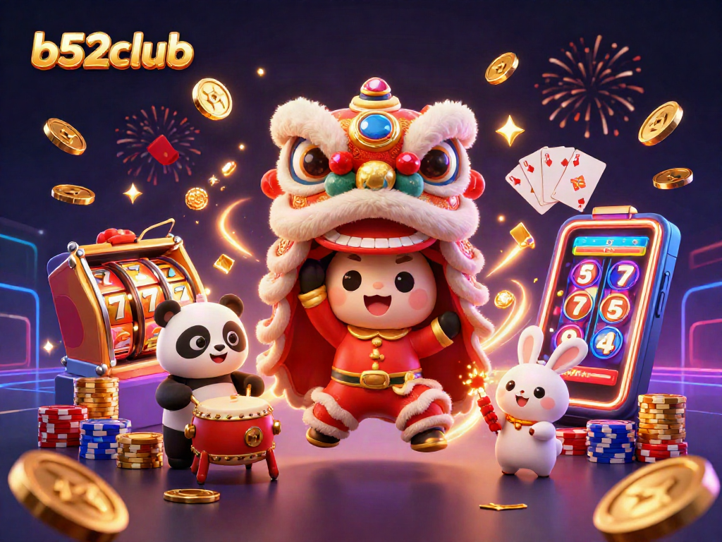 Engage with excitement at b52club while spinning slot reels and celebrating a dynamic casino atmosphere.