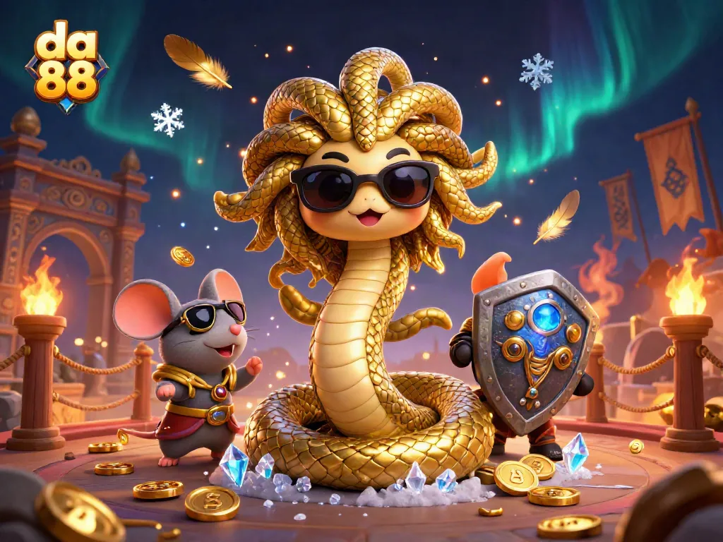Engage with exciting games at da 88 in a vibrant 3D casino scene filled with action.