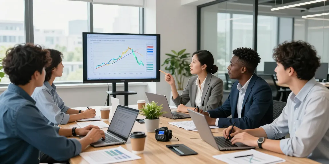 Team discussing business electricity half hourly meter strategies in a modern office