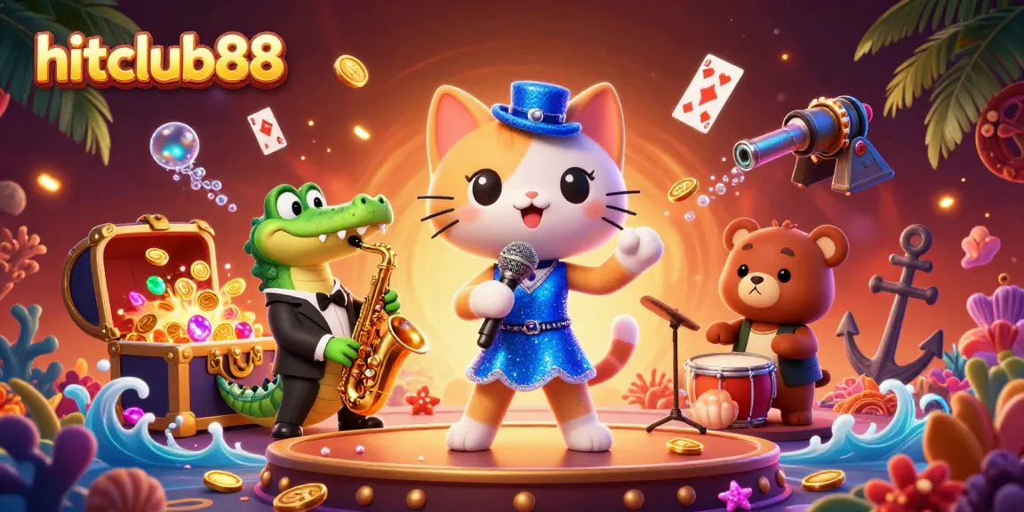 Experience the thrill of hitclub88 with our vibrant casino illustration showcasing fun characters and dynamic gameplay.