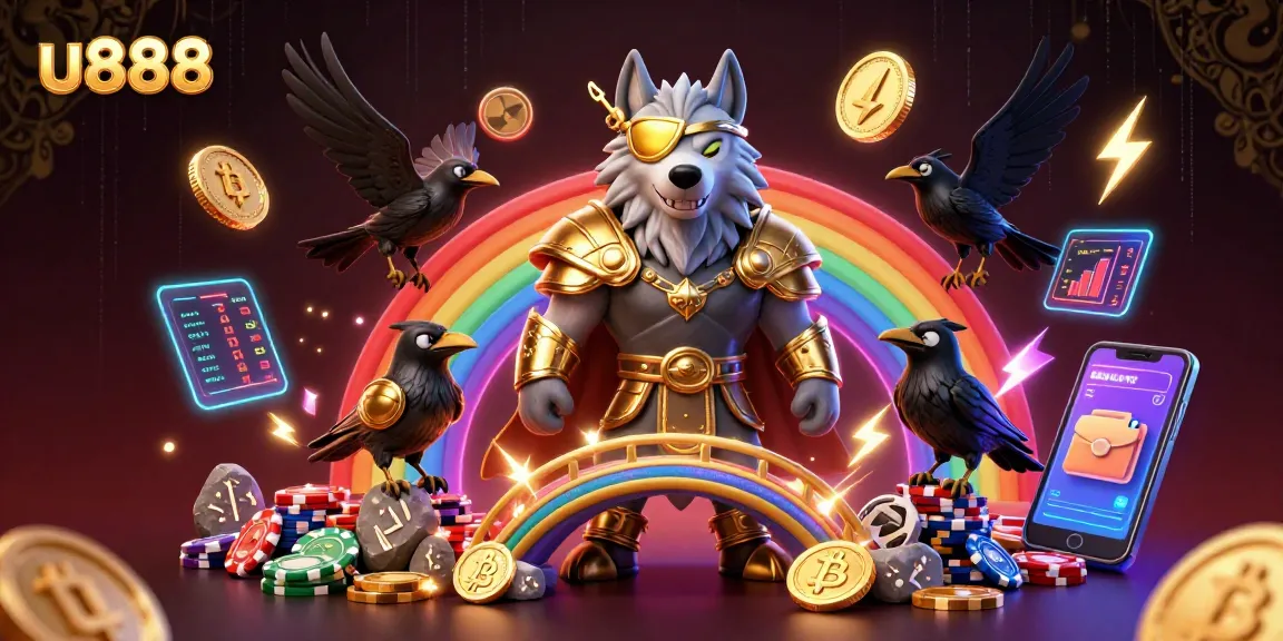 Win big at u888 with an enchanting Norse-themed casino adventure illustration.