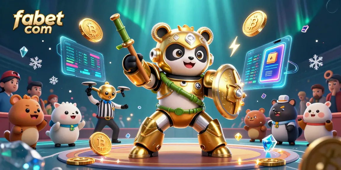 Experience exhilarating gameplay at fabet com with a vivid 3D casino scene showcasing crypto elements.