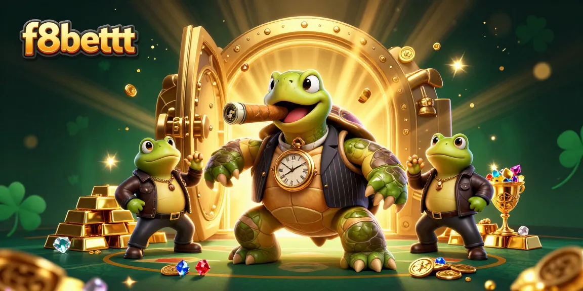 Engage in exciting games at f8bettt, featuring a vibrant 3D illustration of a casino scene.