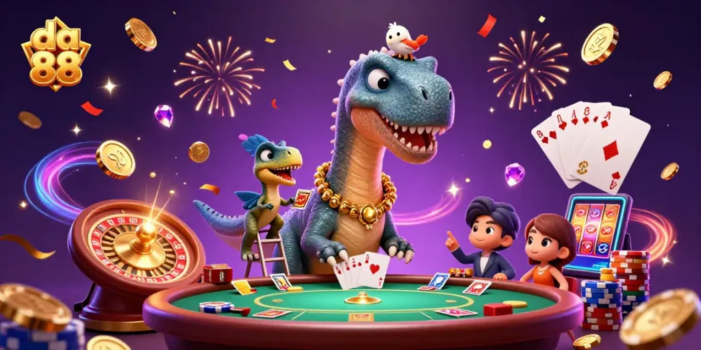 Engage with da 88's thrilling casino adventure featuring a giant brontosaurus and witty raptor dealer.