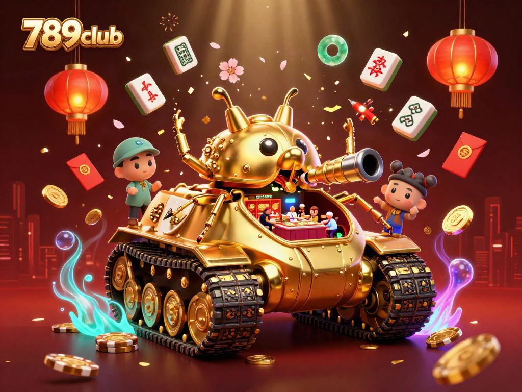 Engage with exciting gameplay at 789club, a lively scene of a colorful casino world.
