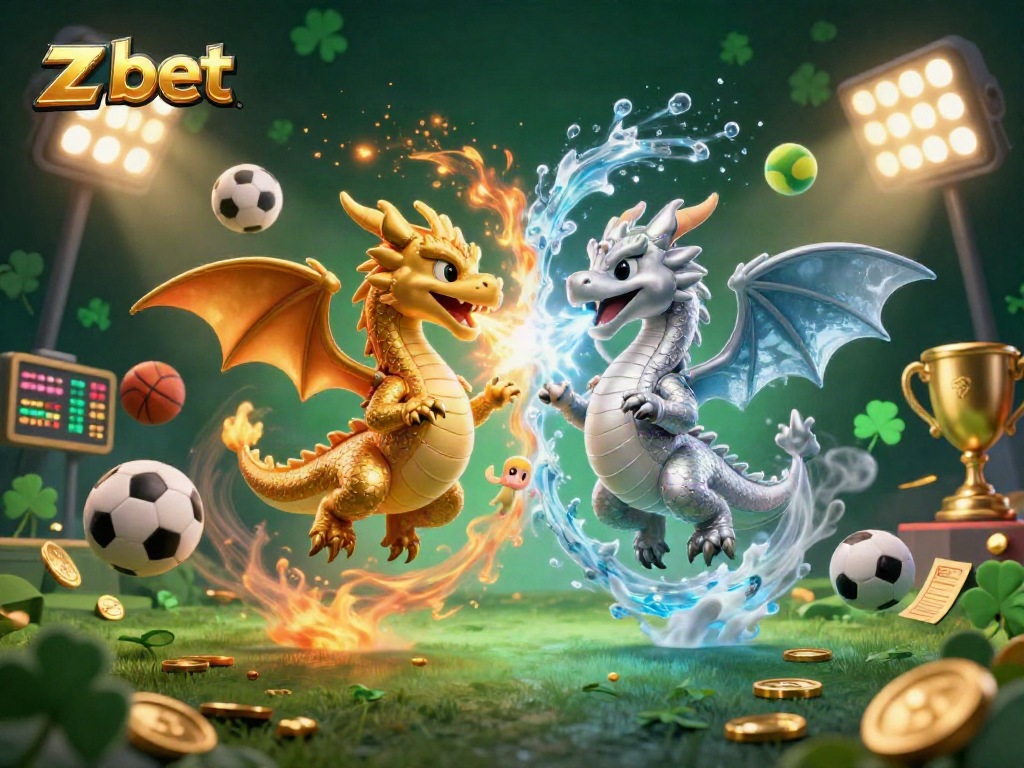 Experience thrilling betting action with z bet, featuring dynamic dragons and vibrant sports elements.
