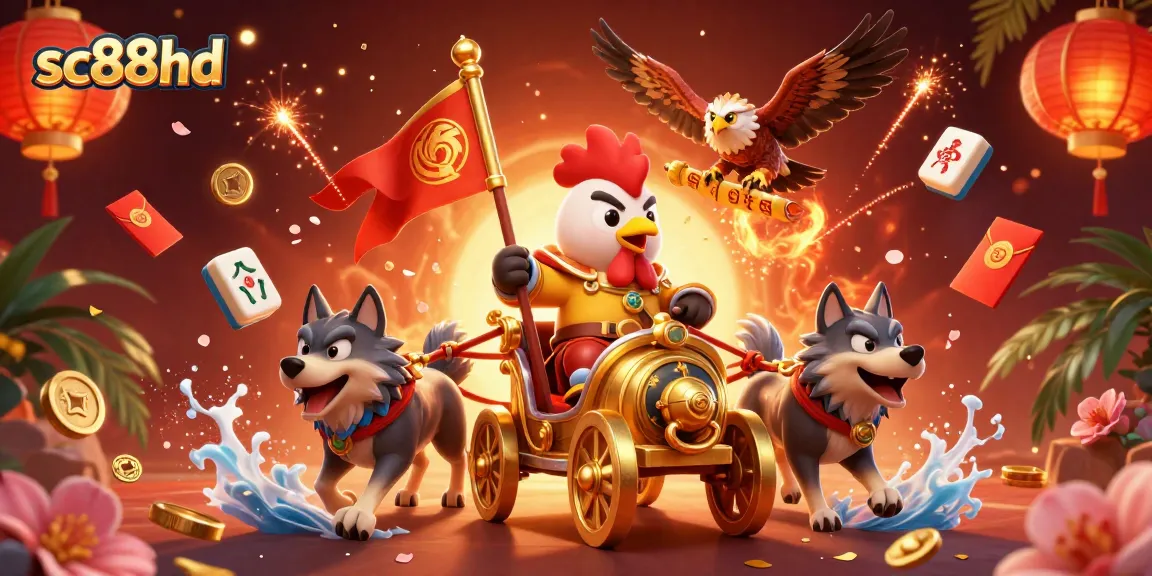 Experience sc88hd casino thrills with a dynamic 3D illustration featuring gaming elements and vibrant characters.