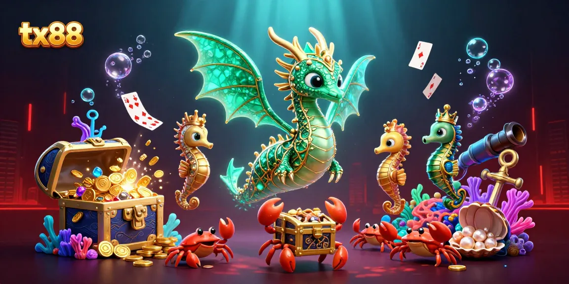 Unleash winning strategies with tx88 featuring a vibrant underwater casino scene.